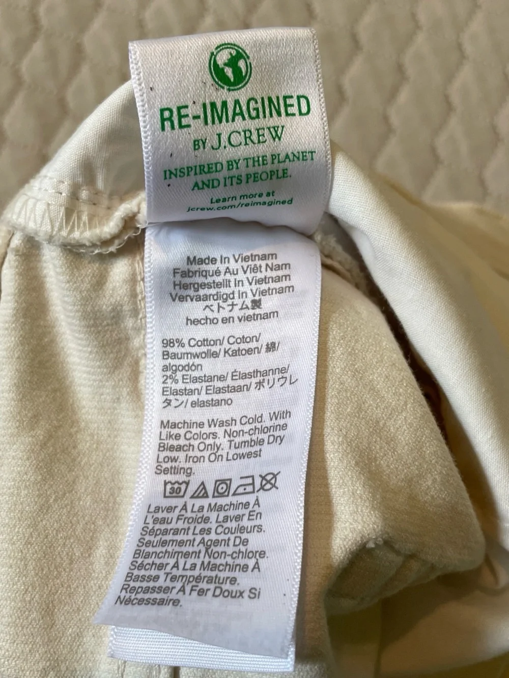 J. Crew Cream Straight-Leg Pants